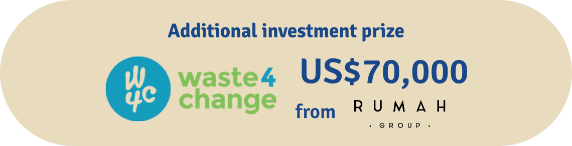 Additional investment prize: Waste4Change, US$70,000 from Rumah Group